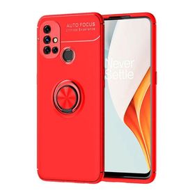 OnePlus Nord N10 Kırmızı Kılıf Silikon Deri Görünümlü Parmak İzi Bırakmaz Niss