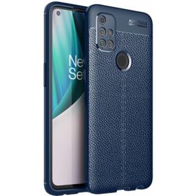 OnePlus Nord N10 Lacivert Kılıf Silikon Deri Görünümlü Parmak İzi Bırakmaz Niss