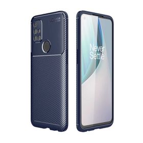 OnePlus Nord N10 Lacivert Kılıf Silikon Deri Görünümlü Parmak İzi Bırakmaz Niss