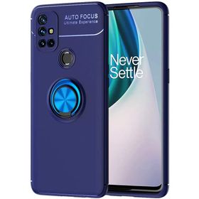 OnePlus Nord N10 Lacivert Kılıf Silikon Deri Görünümlü Parmak İzi Bırakmaz Niss