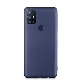 OnePlus Nord N10 Lacivert Kılıf Silikon Deri Görünümlü Parmak İzi Bırakmaz Niss