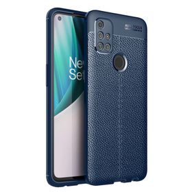 OnePlus Nord N10 Lacivert Kılıf Silikon Deri Görünümlü Parmak İzi Bırakmaz Niss