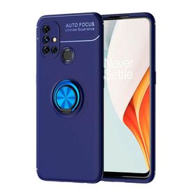 OnePlus Nord N10 Mavi Kılıf Auto Focus Serisi Soft Premium Standlı Yüzüklü Kapak
