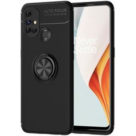 OnePlus Nord N10 Siyah Kılıf Auto Focus Serisi Soft Premium Standlı Yüzüklü Kapak