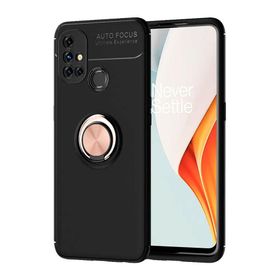 OnePlus Nord N10 Siyah Kılıf Auto Focus Serisi Soft Premium Standlı Yüzüklü Kapak