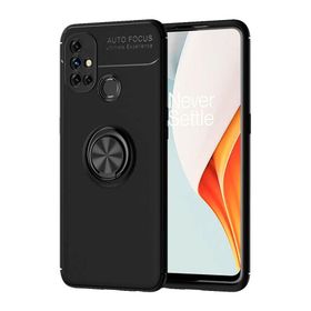 OnePlus Nord N10 Siyah Kılıf Auto Focus Serisi Soft Premium Standlı Yüzüklü Kapak