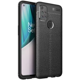 OnePlus Nord N10 Siyah Kılıf Silikon Deri Görünümlü Parmak İzi Bırakmaz Niss