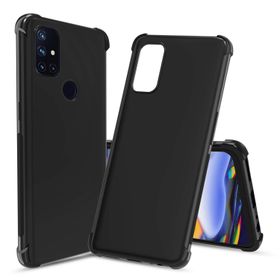 OnePlus Nord N10 Siyah Kılıf Silikon Deri Görünümlü Parmak İzi Bırakmaz Niss