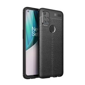 OnePlus Nord N10 Siyah Kılıf Silikon Deri Görünümlü Parmak İzi Bırakmaz Niss