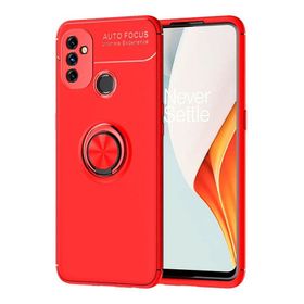 OnePlus Nord N100 Kırmızı Kılıf Silikon Deri Görünümlü Parmak İzi Bırakmaz Niss