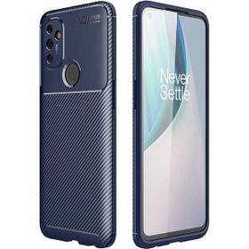 OnePlus Nord N100 Lacivert Kılıf Silikon Karbon Serisi Mat Fiber Negro Kapak