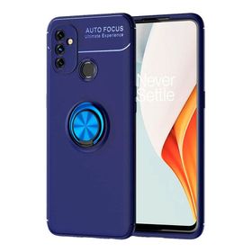 OnePlus Nord N100 Mavi Kılıf Auto Focus Serisi Soft Premium Standlı Yüzüklü Kapak