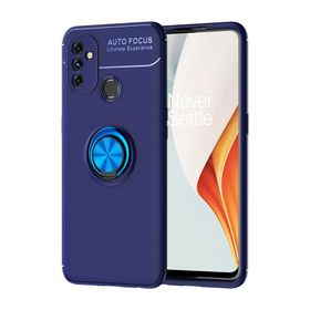 OnePlus Nord N100 Mavi Kılıf Auto Focus Serisi Soft Premium Standlı Yüzüklü Kapak