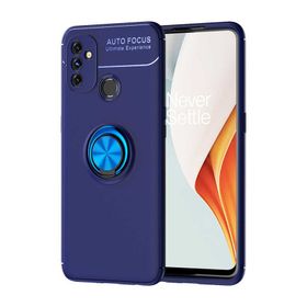 OnePlus Nord N100 Mavi Kılıf Auto Focus Serisi Soft Premium Standlı Yüzüklü Kapak