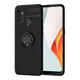 OnePlus Nord N100 Siyah Kılıf Auto Focus Serisi Soft Premium Standlı Yüzüklü Kapak