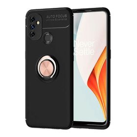 OnePlus Nord N100 Siyah Kılıf Auto Focus Serisi Soft Premium Standlı Yüzüklü Kapak
