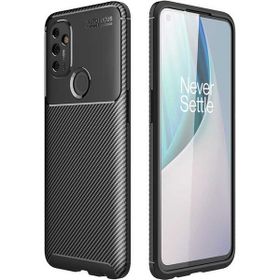 OnePlus Nord N100 Siyah Kılıf Silikon Deri Görünümlü Parmak İzi Bırakmaz Niss