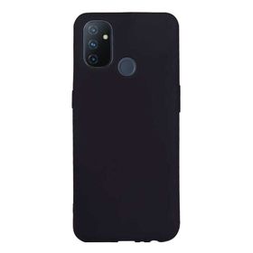 OnePlus Nord N100 Siyah Kılıf Silikon Deri Görünümlü Parmak İzi Bırakmaz Niss