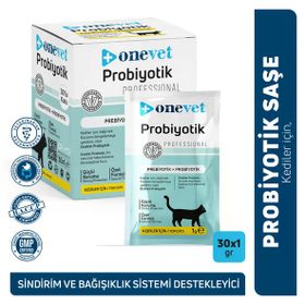 Onevet 30x1 gr Sindirim ve Bağışıklık Güçlendirici Kediler İçin Probiyotik Saşe