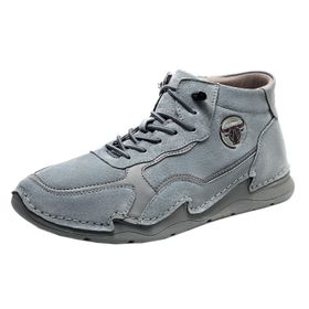 Onewus High Top Gri Soğuk Astarlı Uzun Ömürlü Bağcıklı Şık Erkek Trekking Ayakkabı