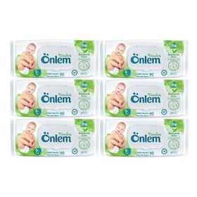 Önlem Botanika Özlü Plastik Kapaklı 6x90 Adet Bebek Islak Mendil