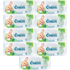 Önlem Botanika Özlü Plastik Kapaklı 9x90 Adet Bebek Islak Mendil