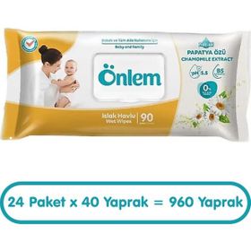 Önlem Papatya Özlü 90'lı Islak Havlu (3 adet)