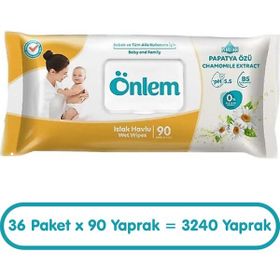 Önlem Papatya Özlü 90'lı Islak Havlu (3 adet)