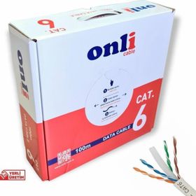 Onli 23AWG UTP Cat 6 Yerli Üretim 100 mt Gri Network Kablosu