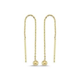 Online Takı Sallantılı Mini Top Altın Küpe