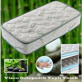 Online Yatak 130 x 190 Ortopedik Yaylı Tek Kişilik Bambo Visco Yatak