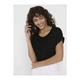 Only 15106662 Siyah Bisiklet Yaka Onlmoster Kadın T-shirt