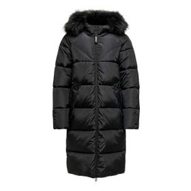 Only 15205637-BLK Monica Long Puffer Coat Siyah Kadın Kapüşonlu Mont