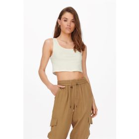 Only 15240303 Beyaz Crop Kadın T-shirt