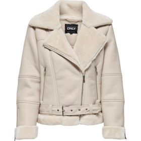 Only 15260002 Onlagnete Faux Leather Krem Biker JKT OTW Kadın Mont