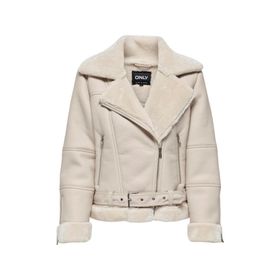 Only 15260002 Onlagnete Faux Leather Krem Biker JKT OTW Kadın Mont