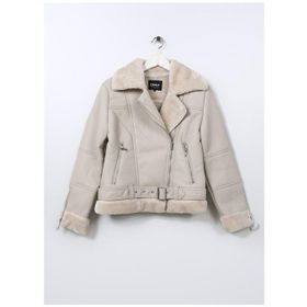 Only 15260002 Onlagnete Faux Leather Krem Biker JKT OTW Kadın Mont