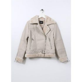 Only 15260002 Onlagnete Faux Leather Krem Biker JKT OTW Kadın Mont