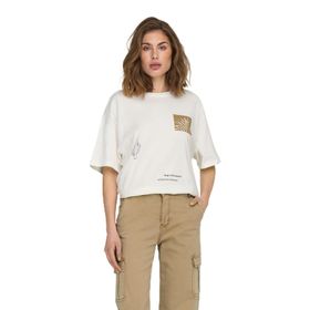Only 15286655 Ekru Kadın T-shirt