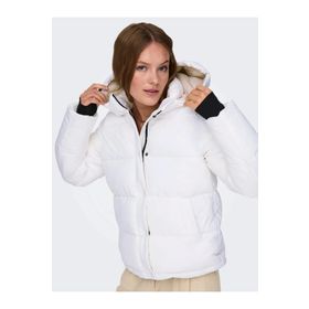 Only 15287909 Beyaz Kapüşonlu Kadın Mont