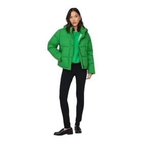 Only 15287911-BEE Ann Premium Puffer Short Otw Yeşil Kadın Kapüşonlu Mont