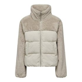 Only 15292945 Wanja Fur Puffer Mix Krem Kadın Mont