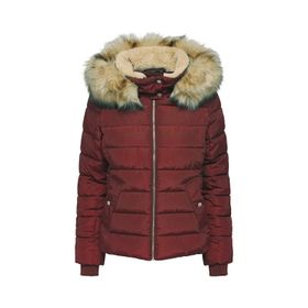 Only 15304767 Bordo Kapüşonlu Kadın Mont