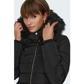 Only 15304767 Siyah Onlnewcamilla Fur Hood Jacket CC Otw Kadın Günlük Mont