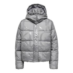 Only 15326045-DECEMBER-SKY Onlmercedes AOP Puffer Gri Kadın Mont