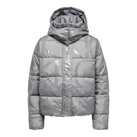 Only 15326045-DECEMBER-SKY Onlmercedes AOP Puffer Gri Kadın Mont
