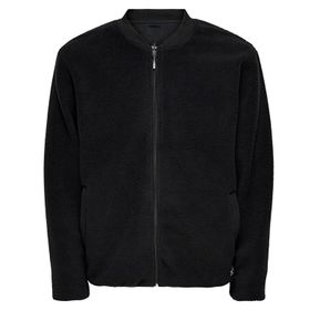 Only 22022674 Siyah Onssawyer Fleece Bomber Otw Erkek Polar Ceket
