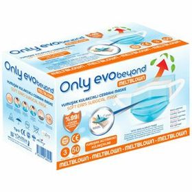 Only Evo 3 Katlı Meltblown 50'li Paket Filtreli Yumuşak Kulaklıklı Cerrahi Maske
