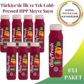 Only Fresh 250 ml Nar Portakal Karışım Taze Soğuk Sıkım Meyve Suyu (8 adet)