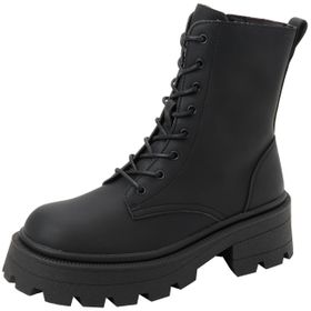 Only Shoes Onlbanyu-3 PU Monochrome Lace Siyah Noos Kadın Bot Ayakkabı